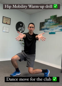 Squatting video for mobility exercise. Studio Gym in Rancho Cucamonga